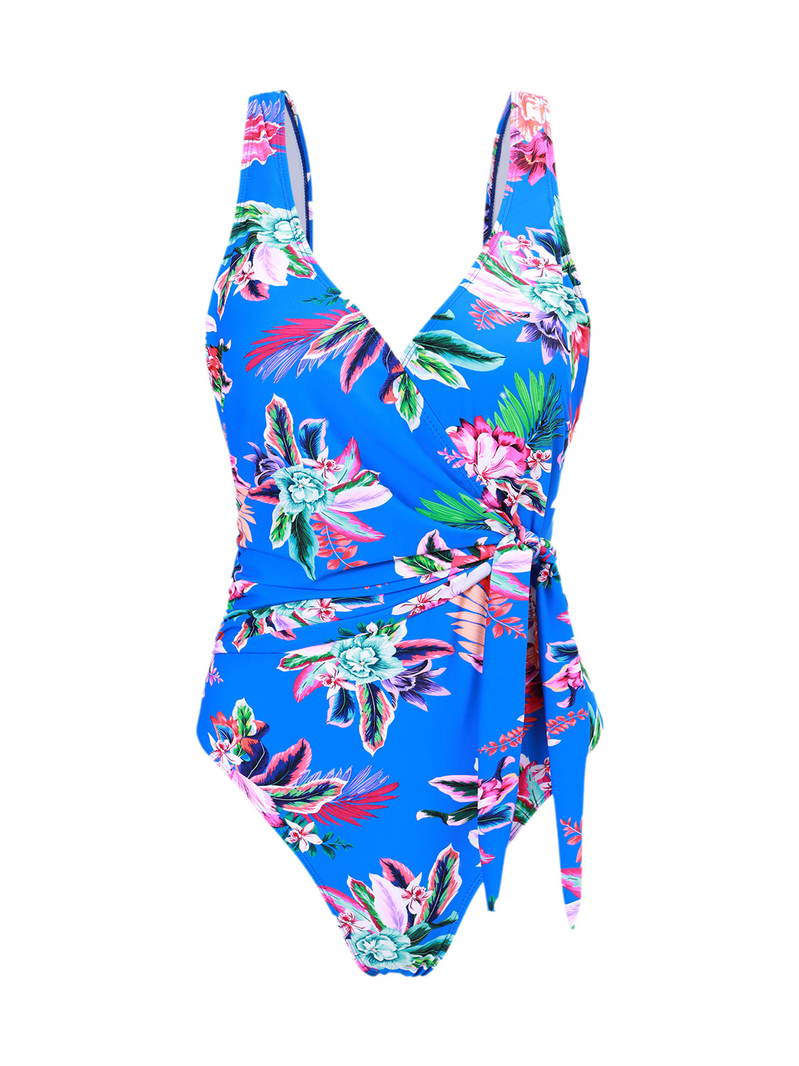 Tropical Botanical Floral Print One-Piece Swimsuit