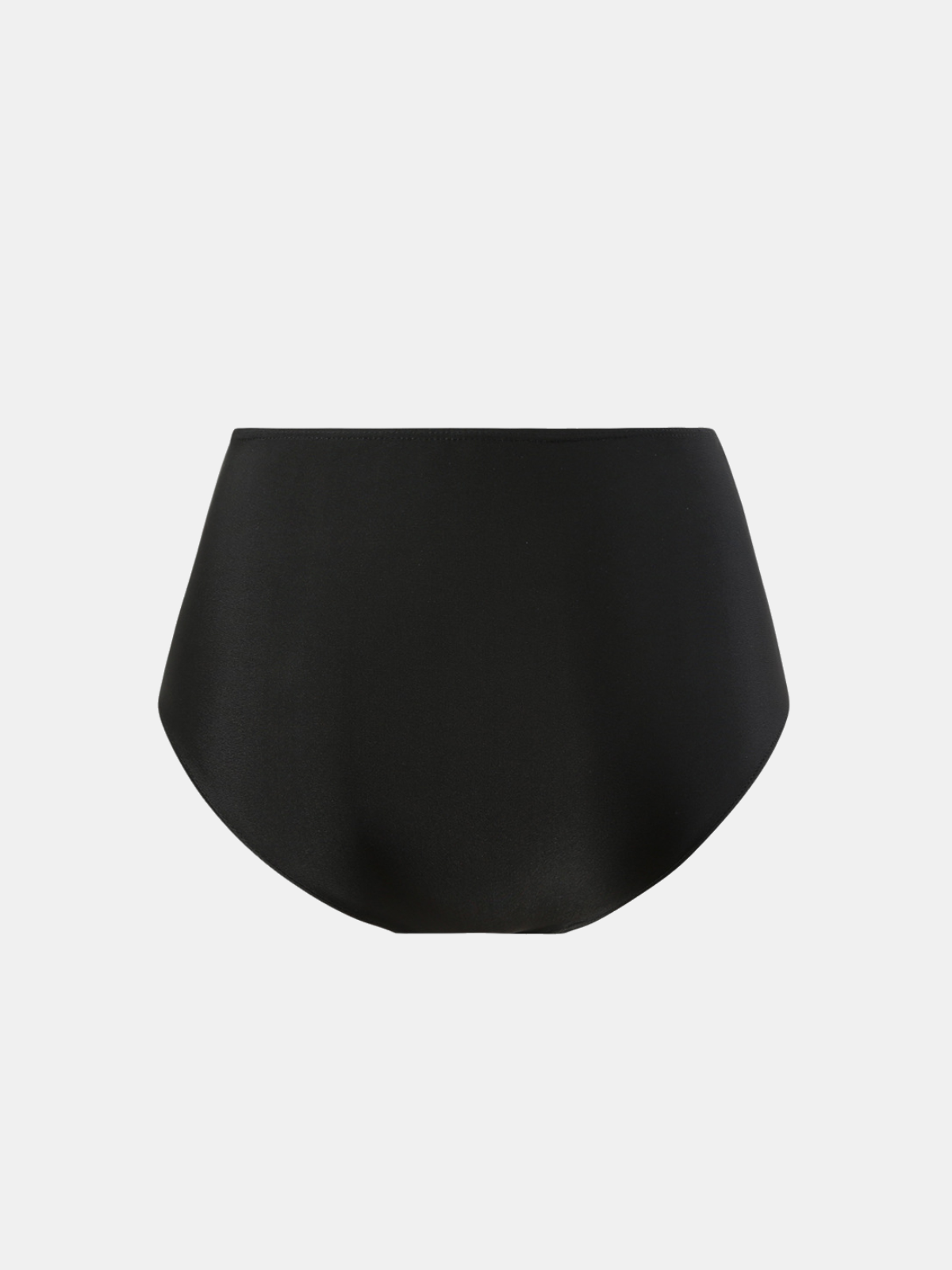 Black Ruched High-Waisted Tummy Control Bikini Bottom