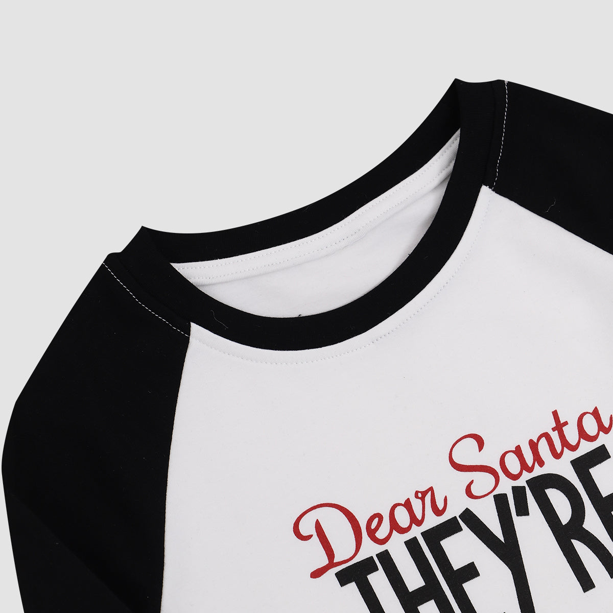 LETTERLOOKS Matching Family Christmas Pajamas Sets Dear Santa They're The Naughty Ones Letter Print Contrast Top and Buffalo Plaid Drawstring Pants