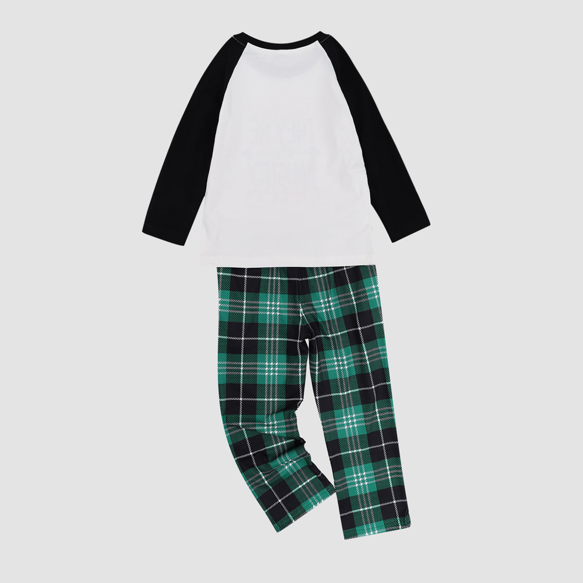 LETTERLOOKS Matching Family Christmas Pajamas Sets Dear Santa They're The Naughty Ones Letter Print Contrast Top and Buffalo Plaid Drawstring Pants