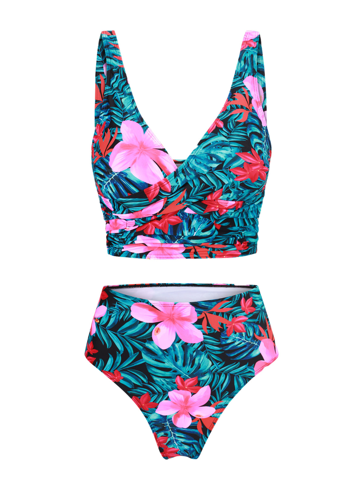 Tropical Botanical Floral Print Bikini Set