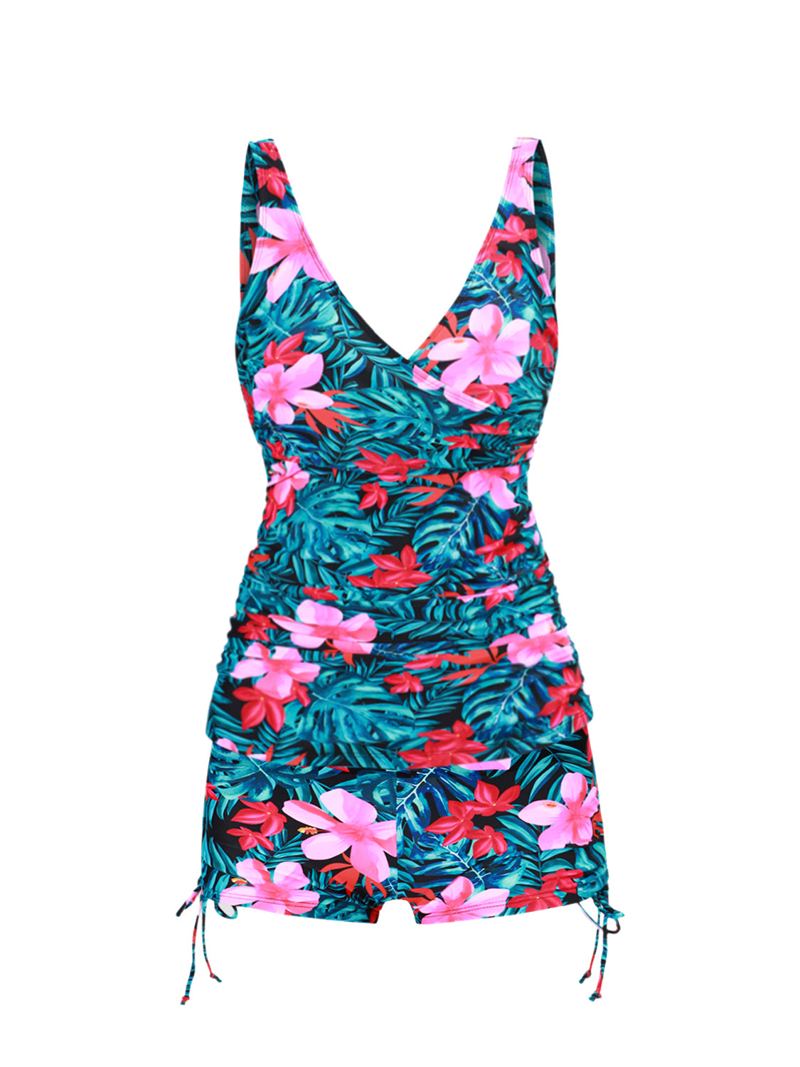 Tropical Botanical Floral Print Tankini Set