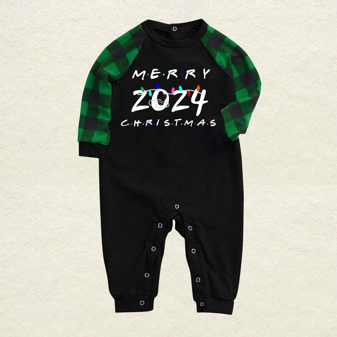 Merry Christmas 2024 Green Plaid Family Matching Pajamas