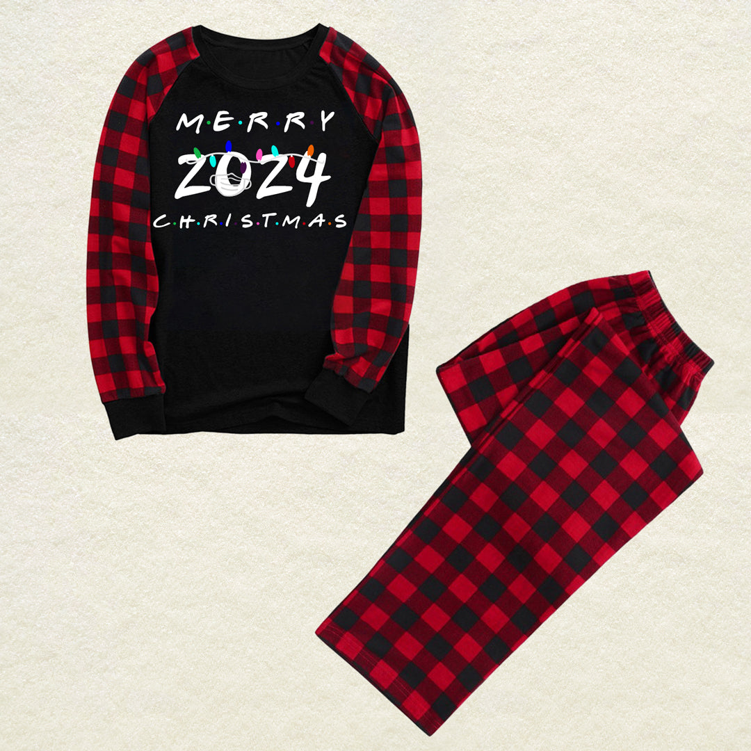 Merry Christmas 2024 Red Plaid Family Matching Pajamas