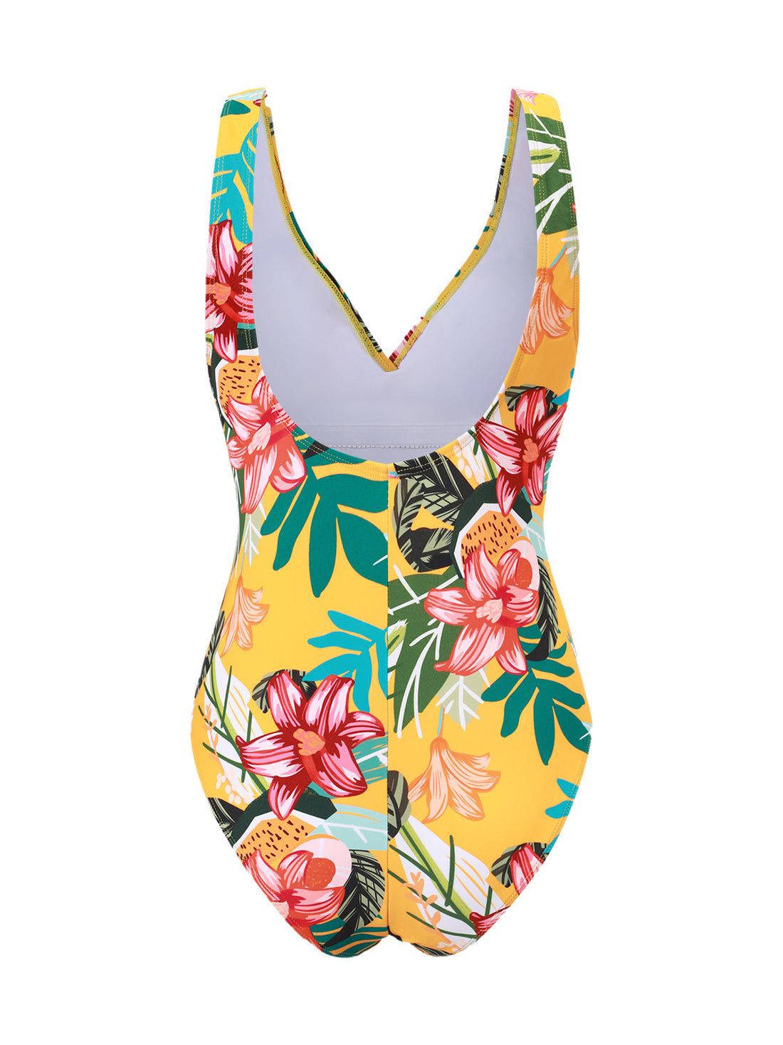 Tropical Botanical Floral Print One-Piece Swimsuit