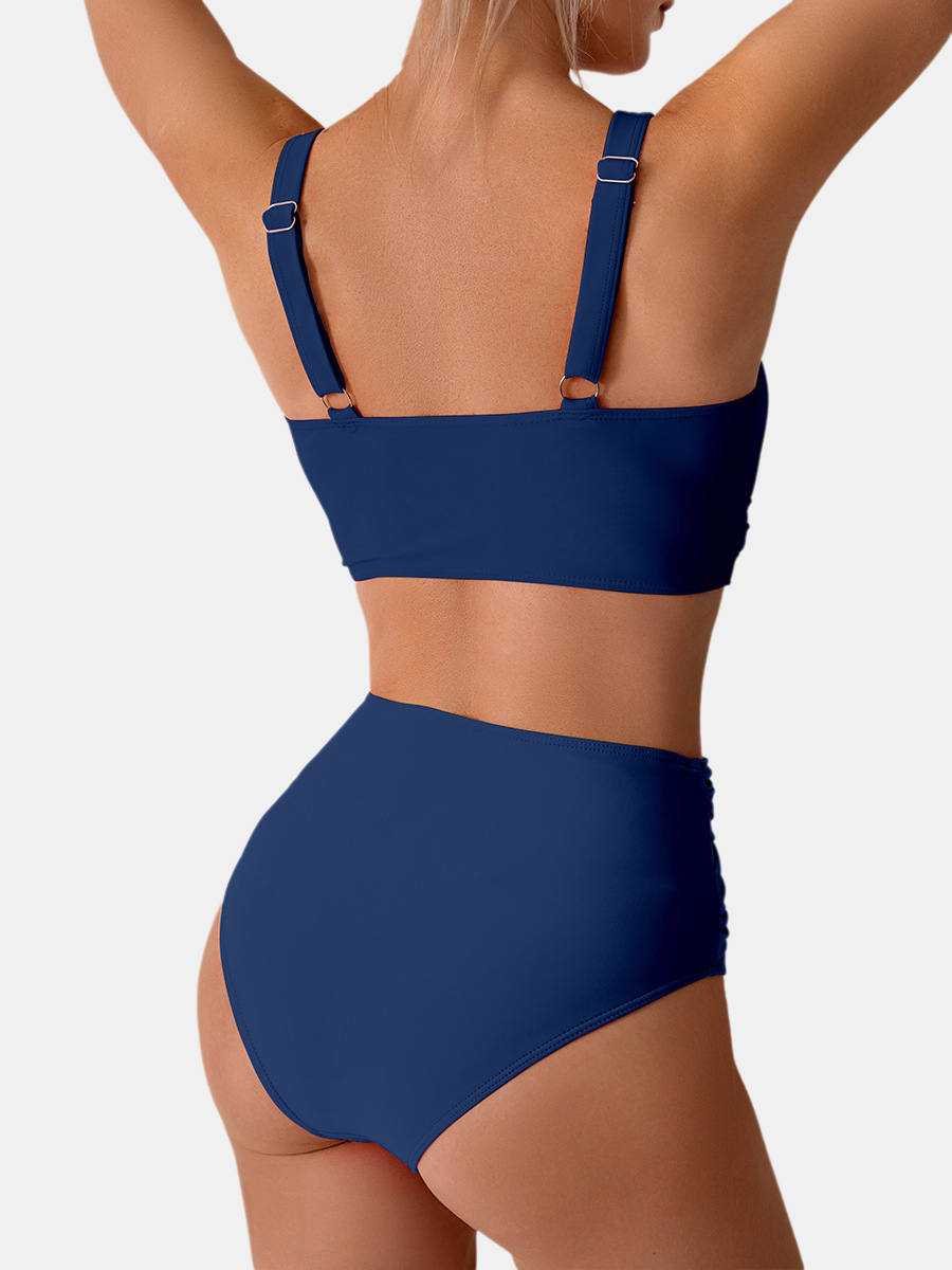 Criss-Cross Tummy Control High Waisted Bikini Set