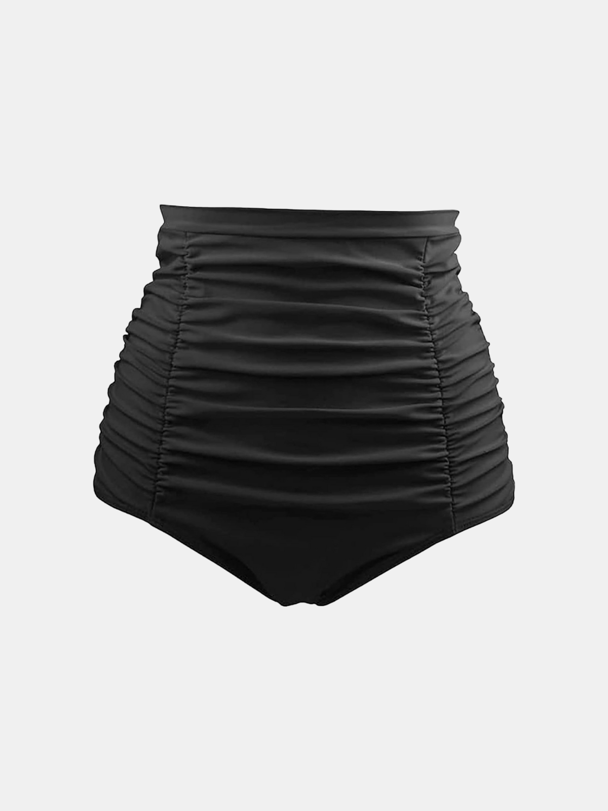 High-Waisted Full Coverage Ruched Bikini Bottom