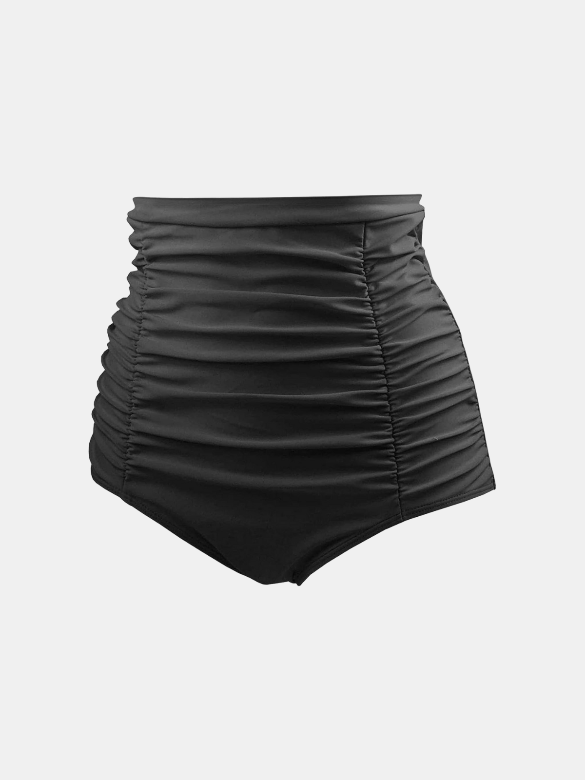 High-Waisted Full Coverage Ruched Bikini Bottom