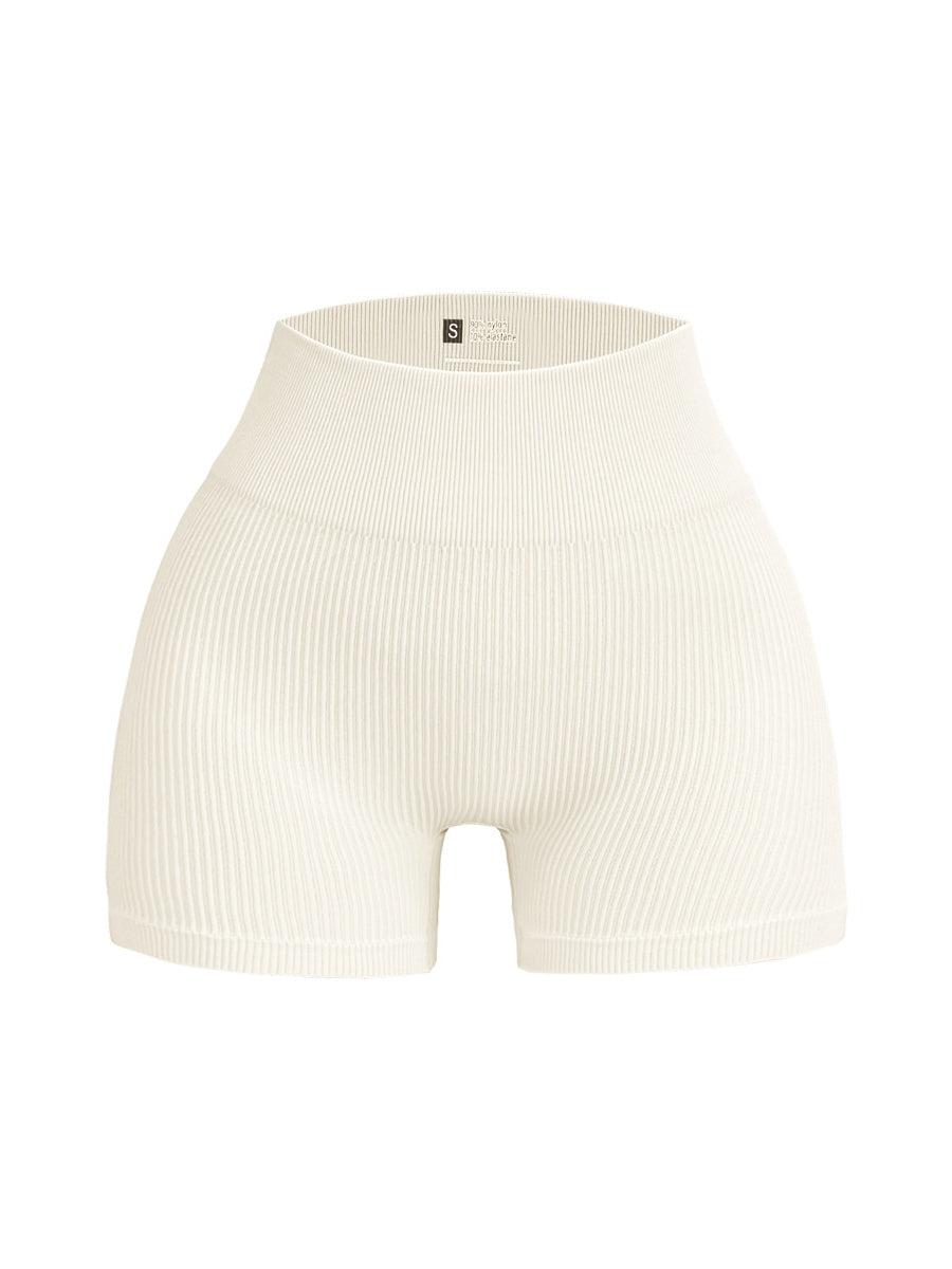 Seamless Ribbed Tummy Control Yoga Shorts