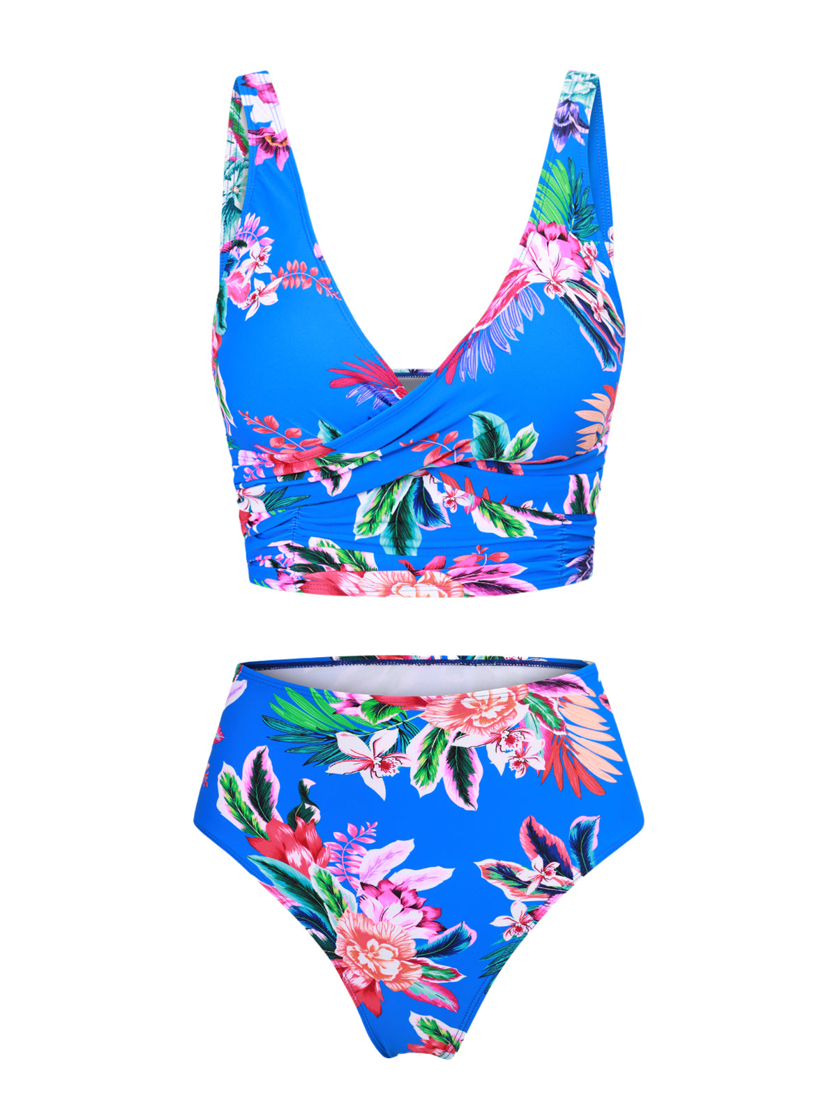 Tropical Botanical Floral Print Bikini Set