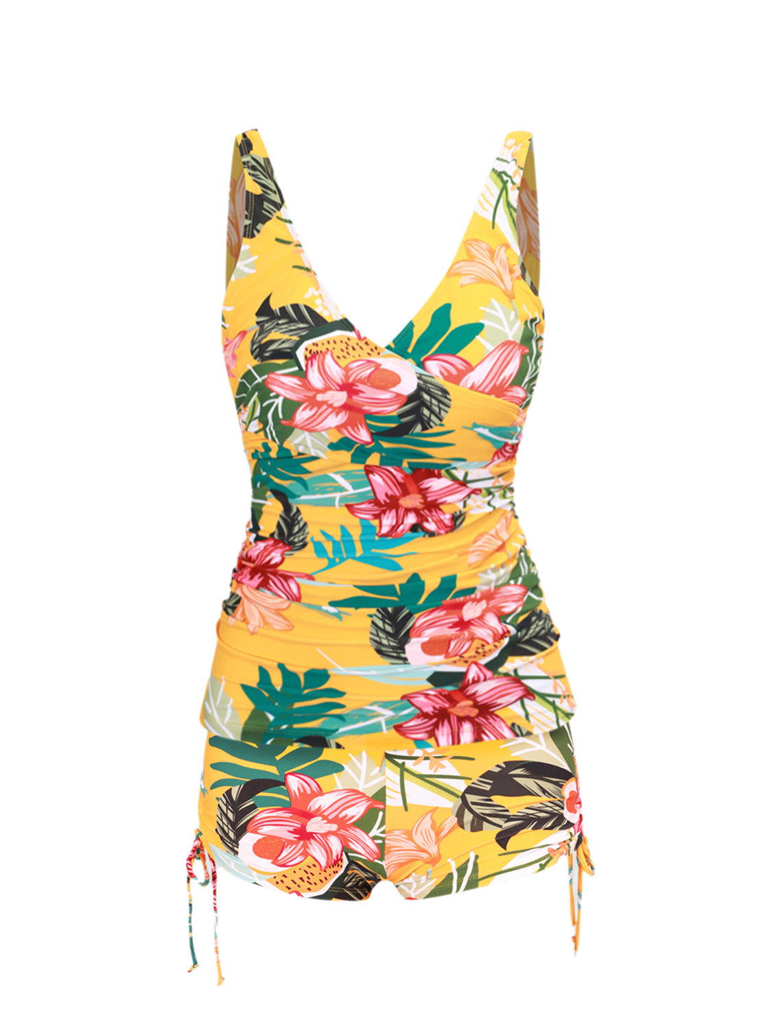 Tropical Botanical Floral Print Tankini Set