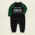 Merry Christmas 2024 Green Plaid Family Matching Pajamas